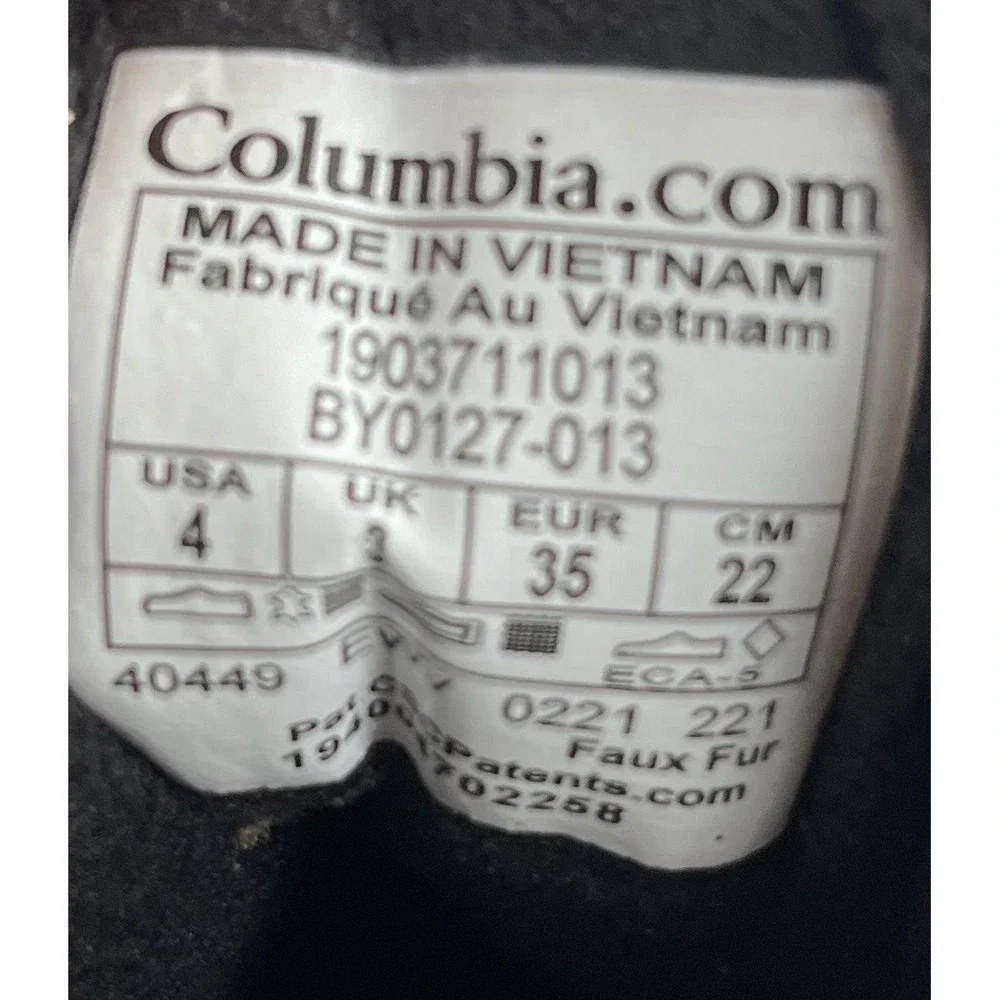 Columbia Hyper-Boreal Omni-Heat Youth 4 Waterproof Snow Boots Insulated Black